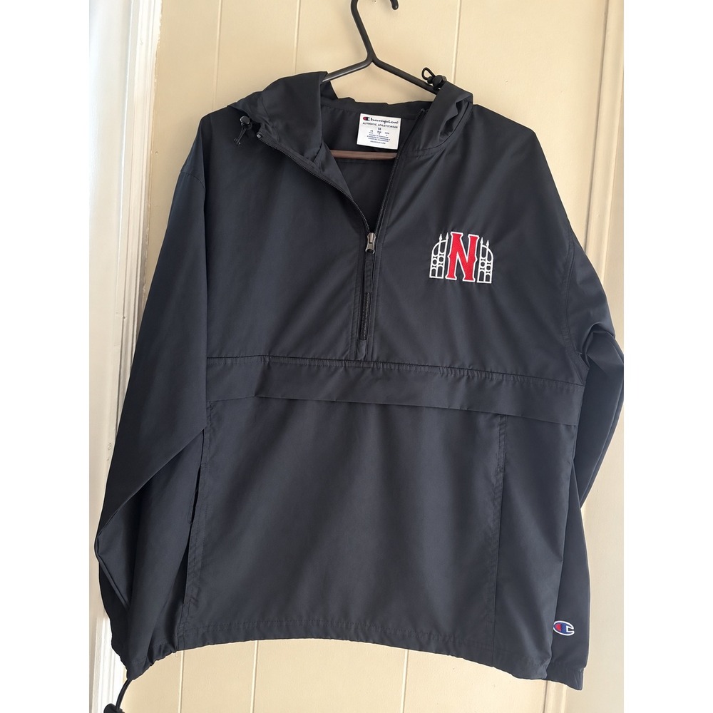 Champion Mens Nebraska Cornhuskers Quarter Zip Windbreaker Jacket Black M